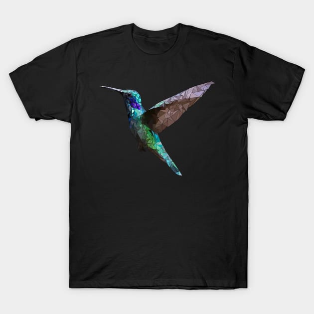 Polygon Hummingbird Art T-Shirt by Foxxy Merch